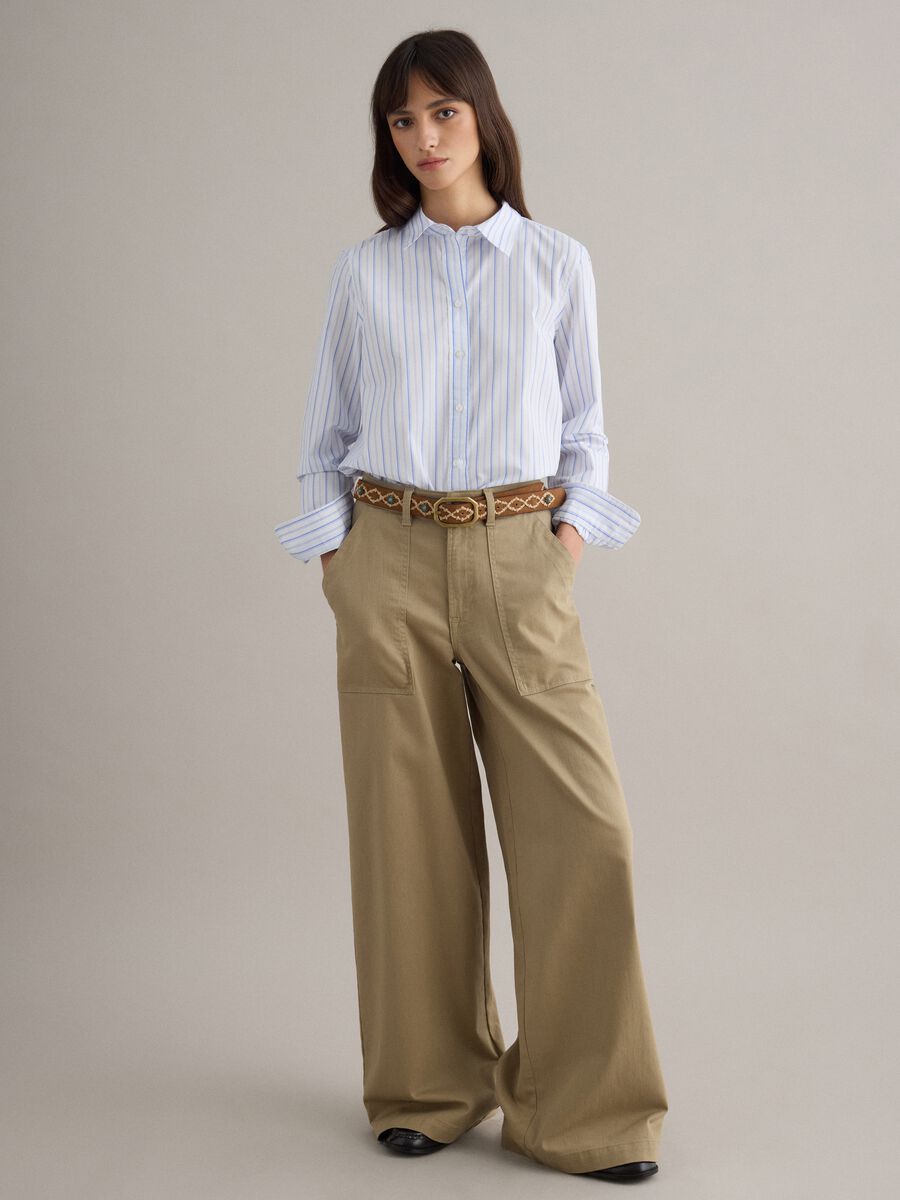 Cintura in vera pelle multicolor con ricami e fibbia dorata_1