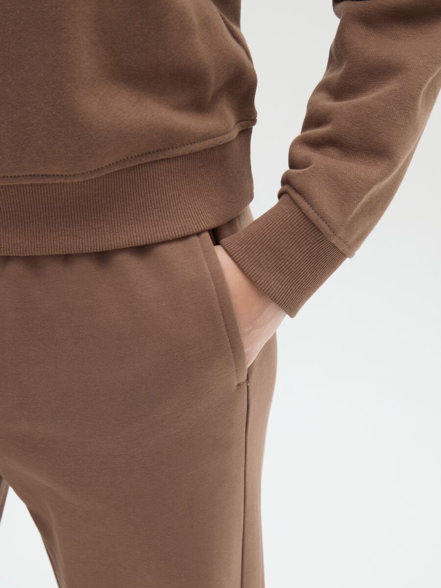 Brown cotton blend sweatshirt regular fit_3