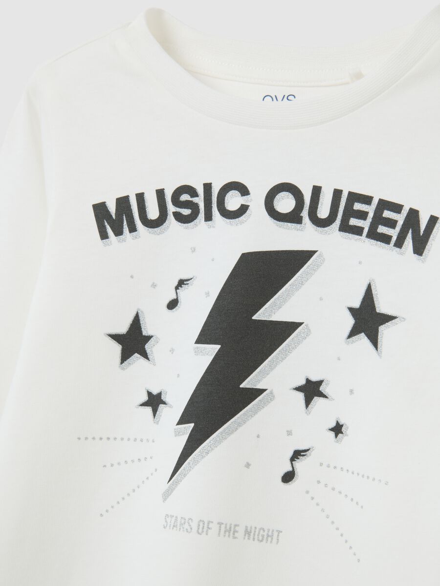 Girls' White Cotton T-Shirt, Regular Fit_2