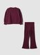 Purple pure cotton tracksuit with ribbed collar and print, oversized fit_1