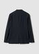 Blazer blu in twill di viscosa elasticizzata slim fit con rever a lancia_2