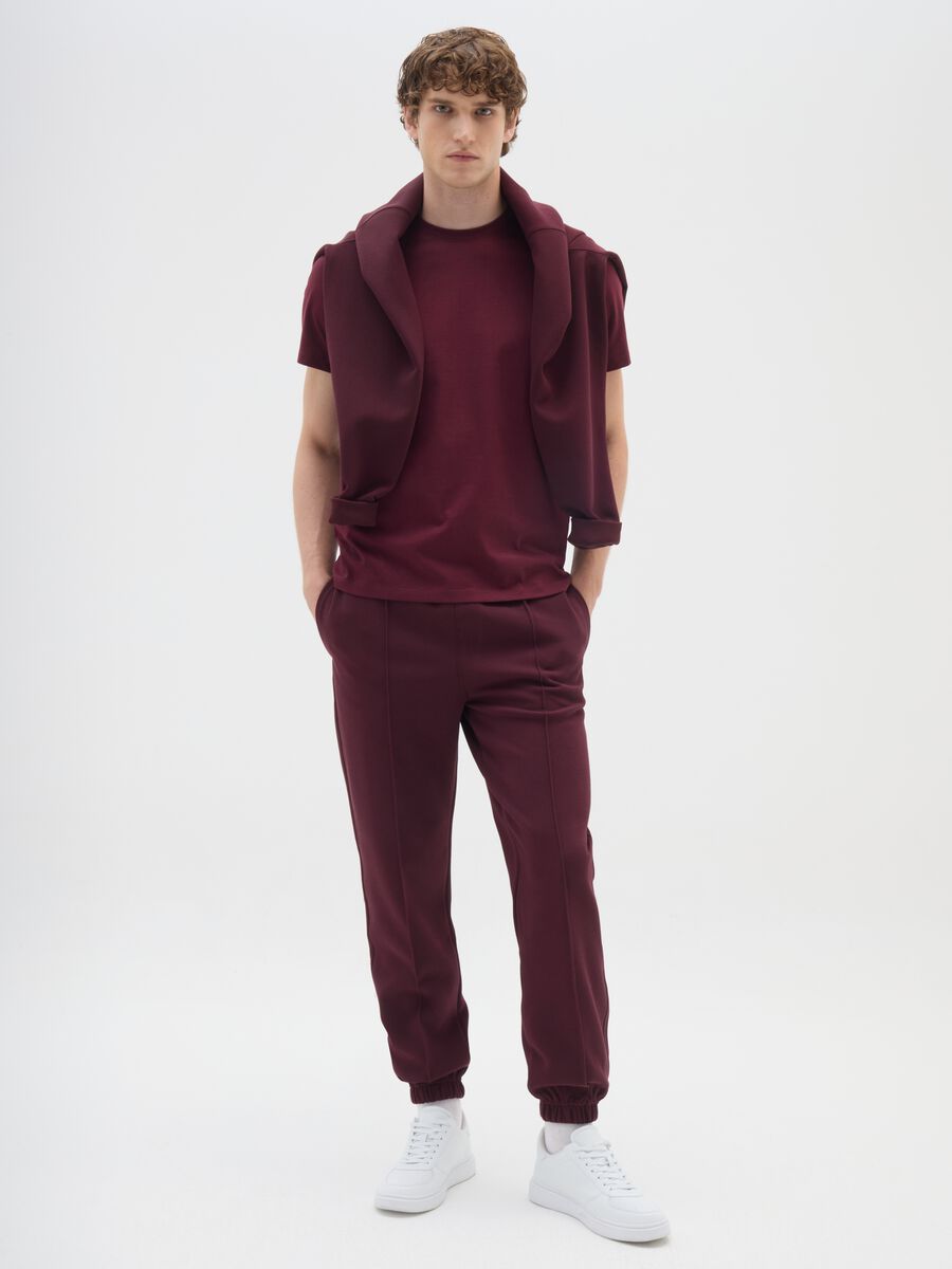Purple cotton short sleeve t-shirt_1