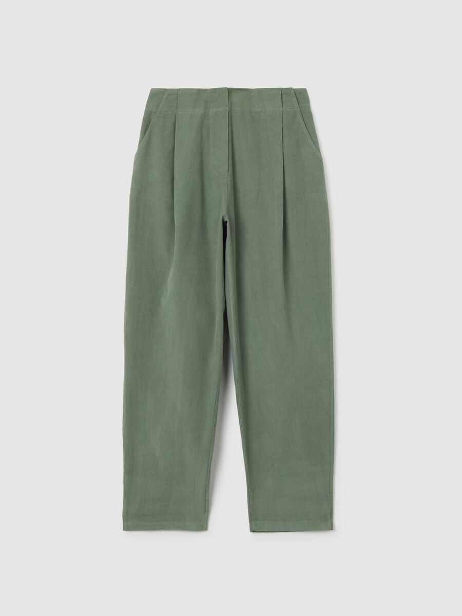 Pantaloni verdi in puro cotone_0