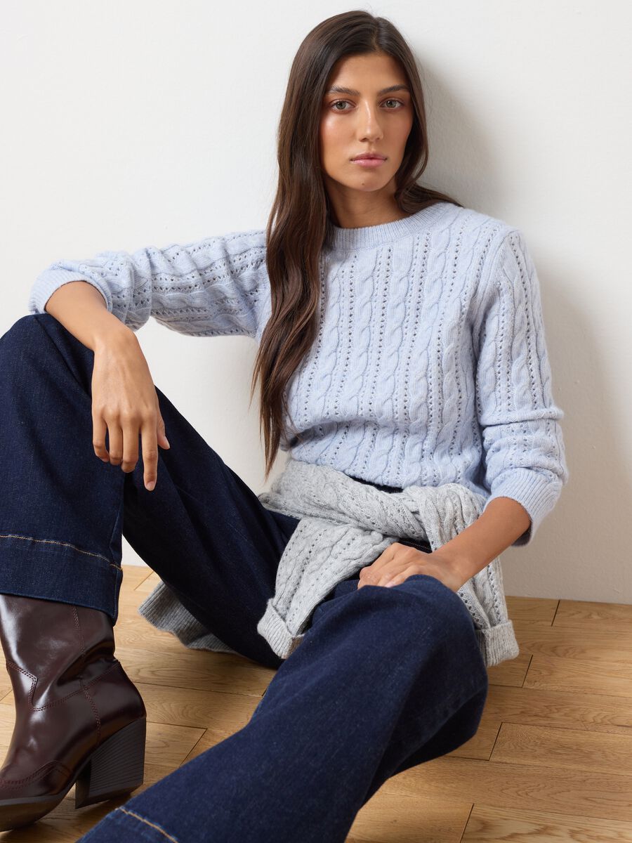 Blue regular fit sweater_0