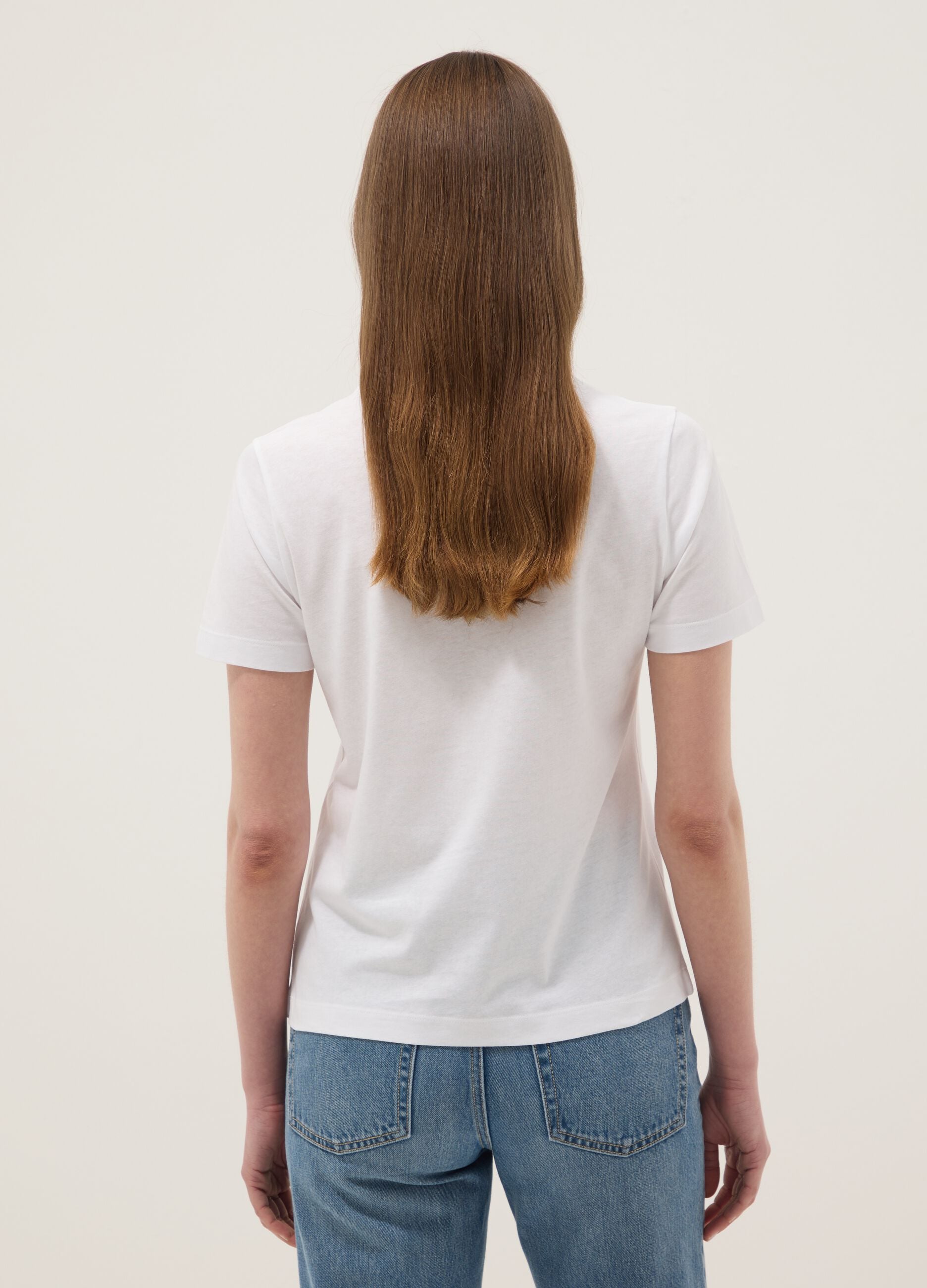 White pure cotton short-sleeve T-shirt