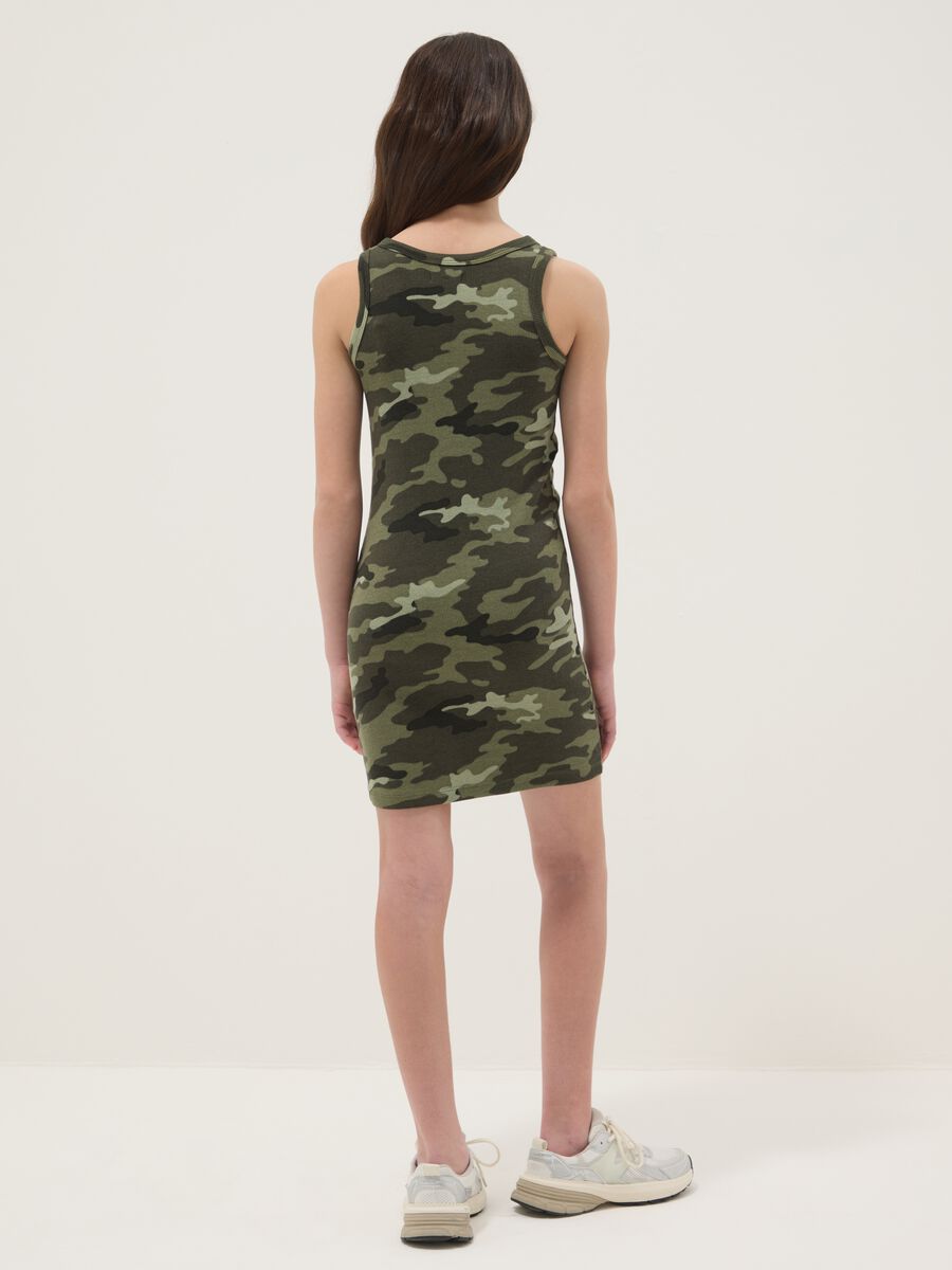 Green sleeveless stretch cotton dress_1