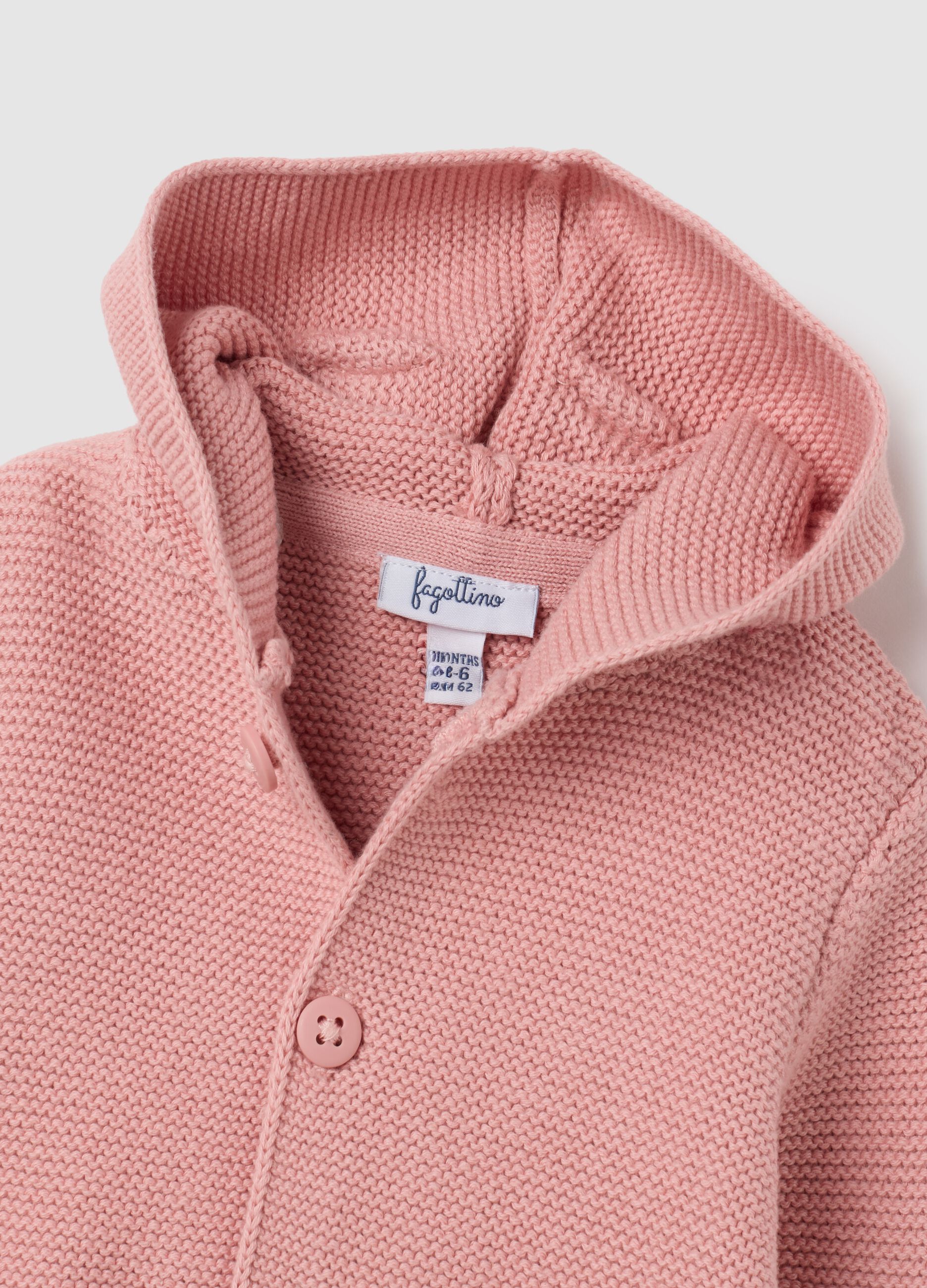 Baby pink cotton cardigan regular fit