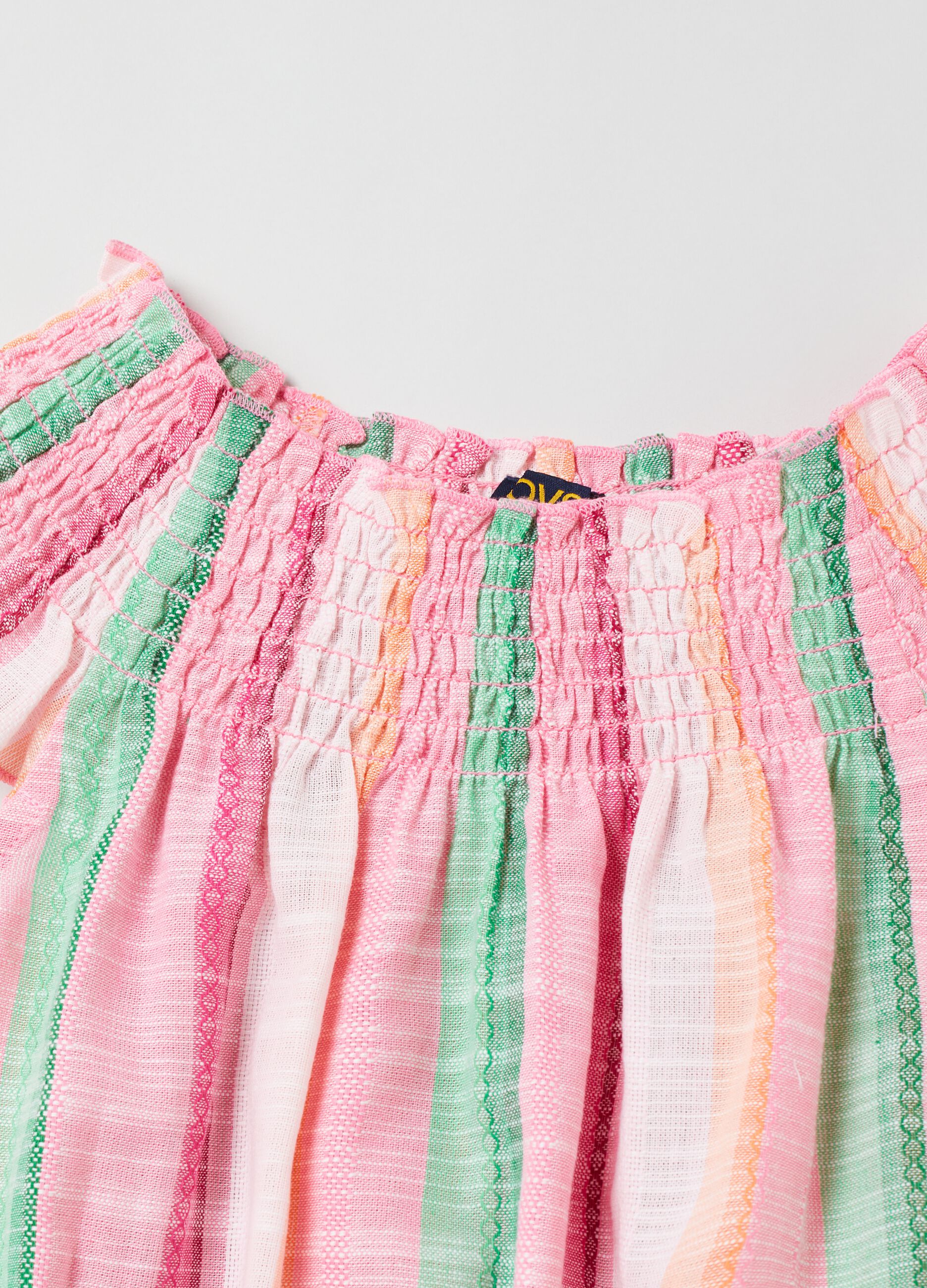 Blusa in garza di cotone fantasia multicolor_1