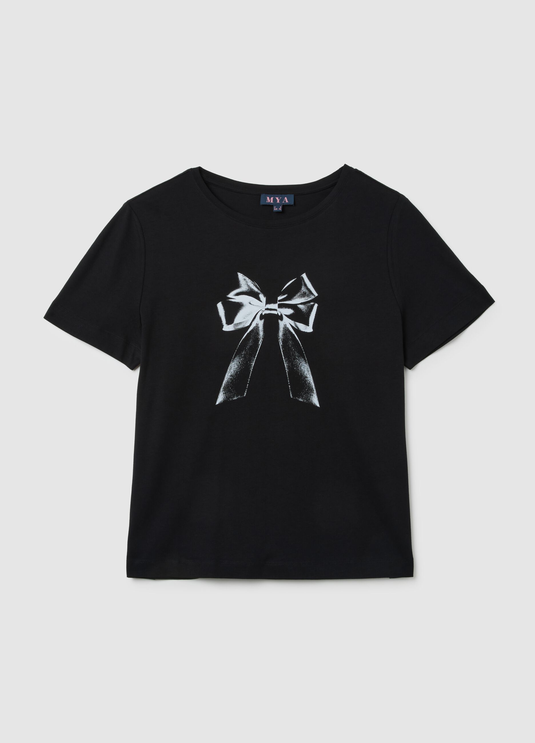 Regular fit black pure cotton T-shirt