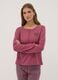 Pink pure organic cotton pyjamas with Henley neckline_1