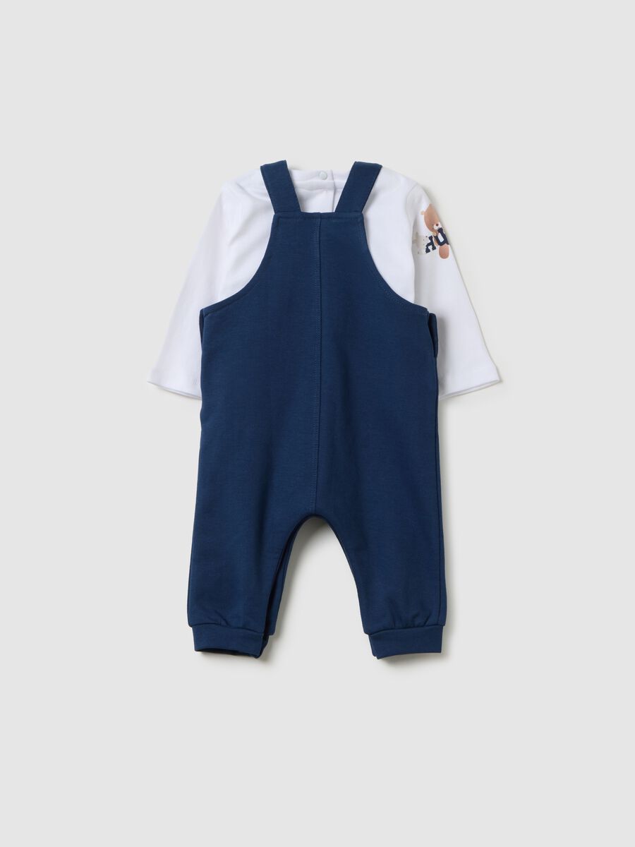 Tutina da neonato in puro cotone blu _1