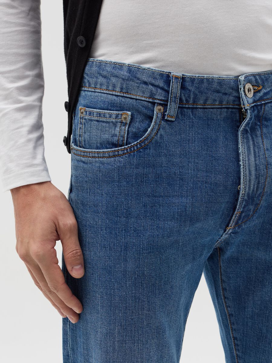 Slim-fit cross-hatch cotton jeans_2