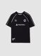 T-shirt nera in puro cotone con girocollo e stampa Playstation_0