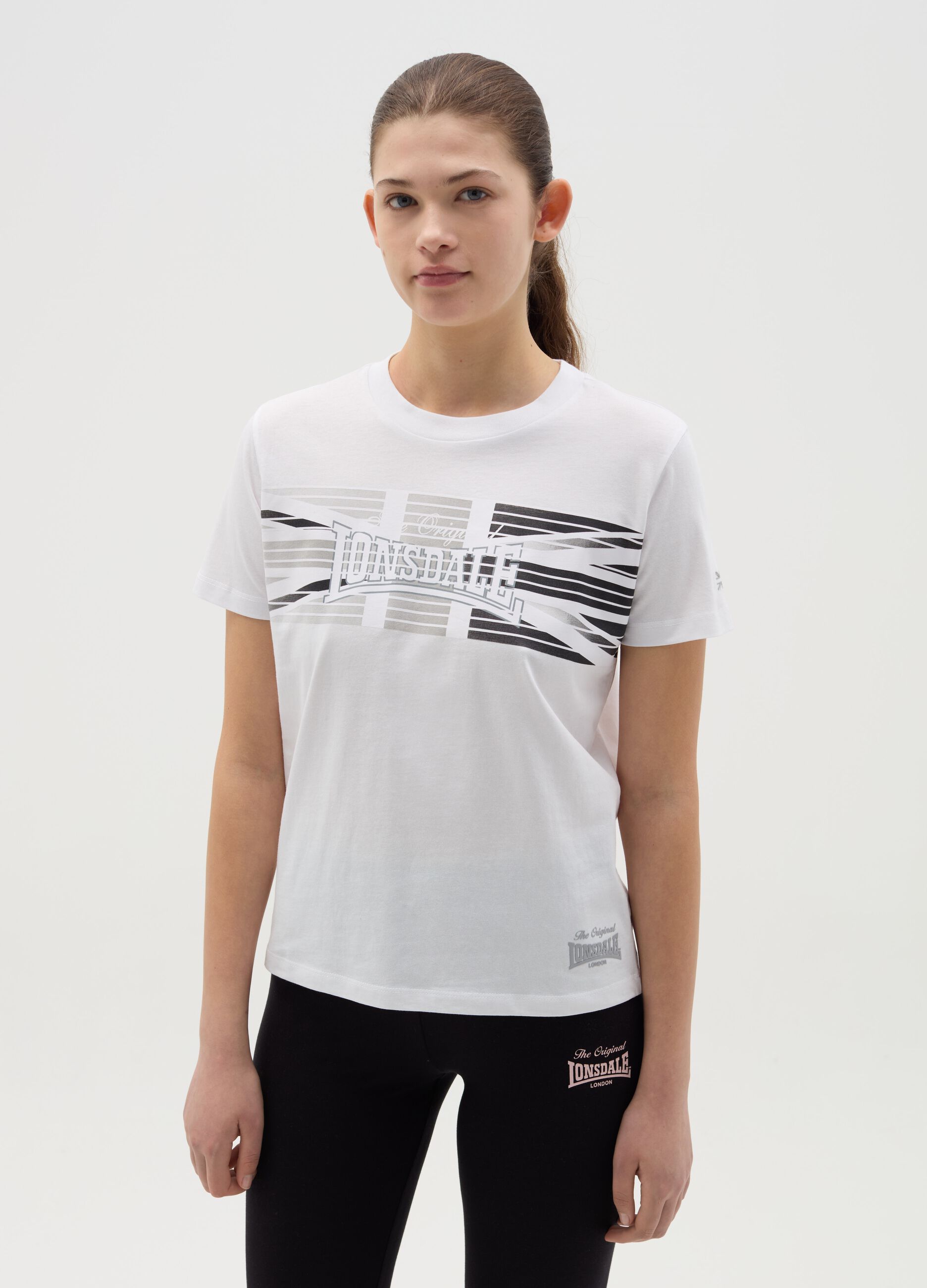 Cotton T-shirt with logo print