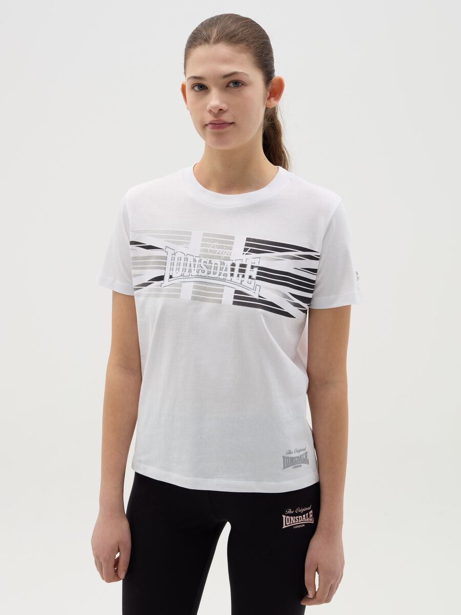 Cotton T-shirt with logo print_0