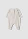 White pure organic cotton baby sleepsuit with gingham print_1