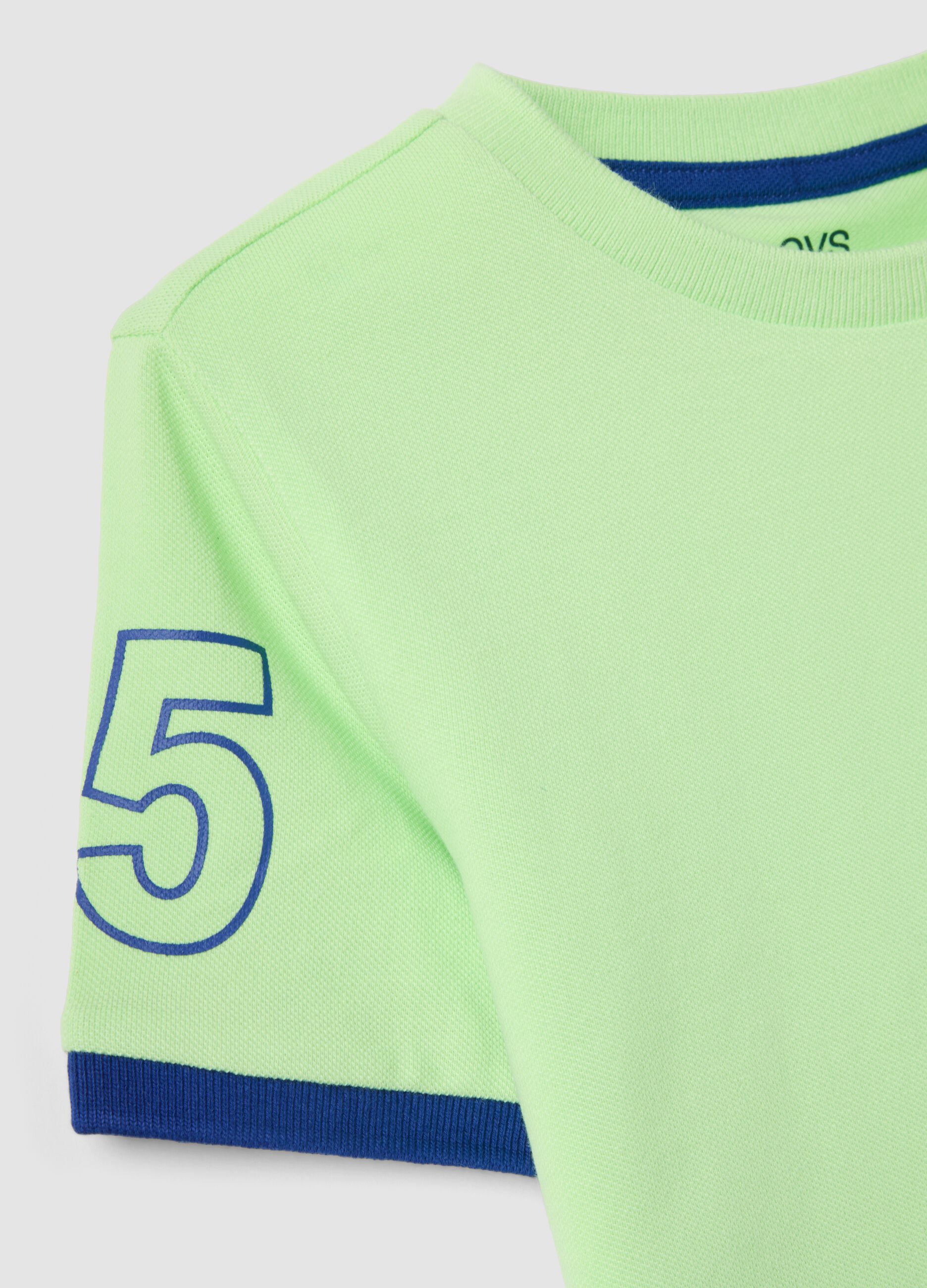 Green pure organic cotton kids&rsquo; T-shirt with print