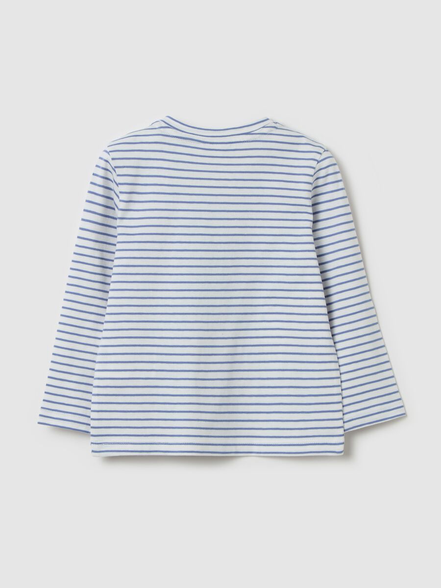 Striped cotton T-shirt with sail boat print_1