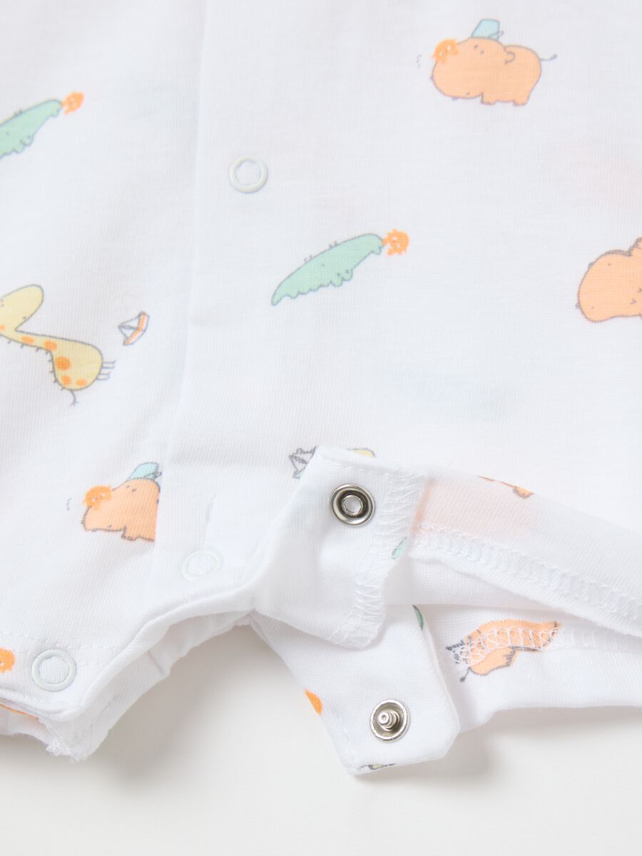 Two-pack short onesies with animals print_3