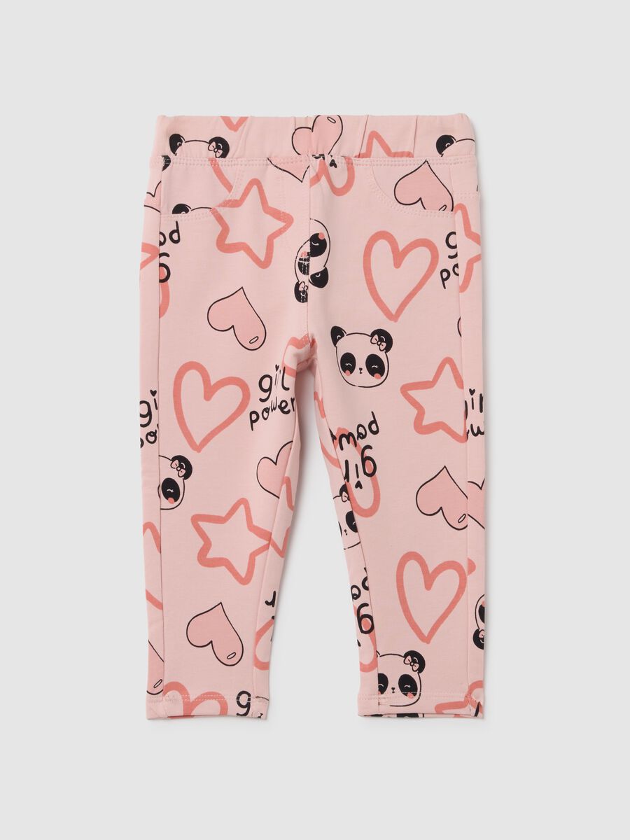 Baby Girl Cotton Stretch Pink Treggings_0
