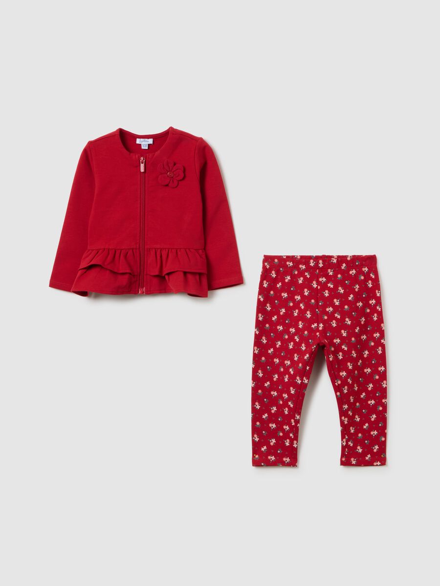 Red cotton regular fit girl's outfit_0