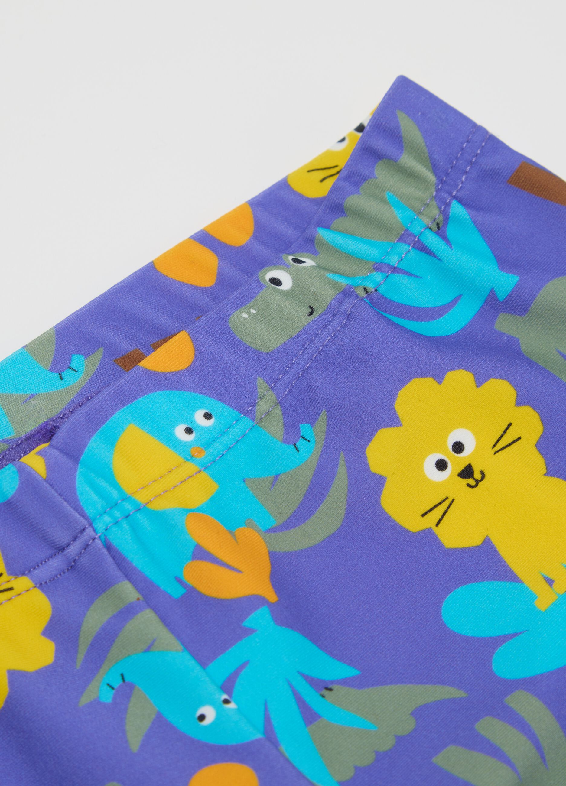 Boys’ swim briefs in multicoloured stretch fabric