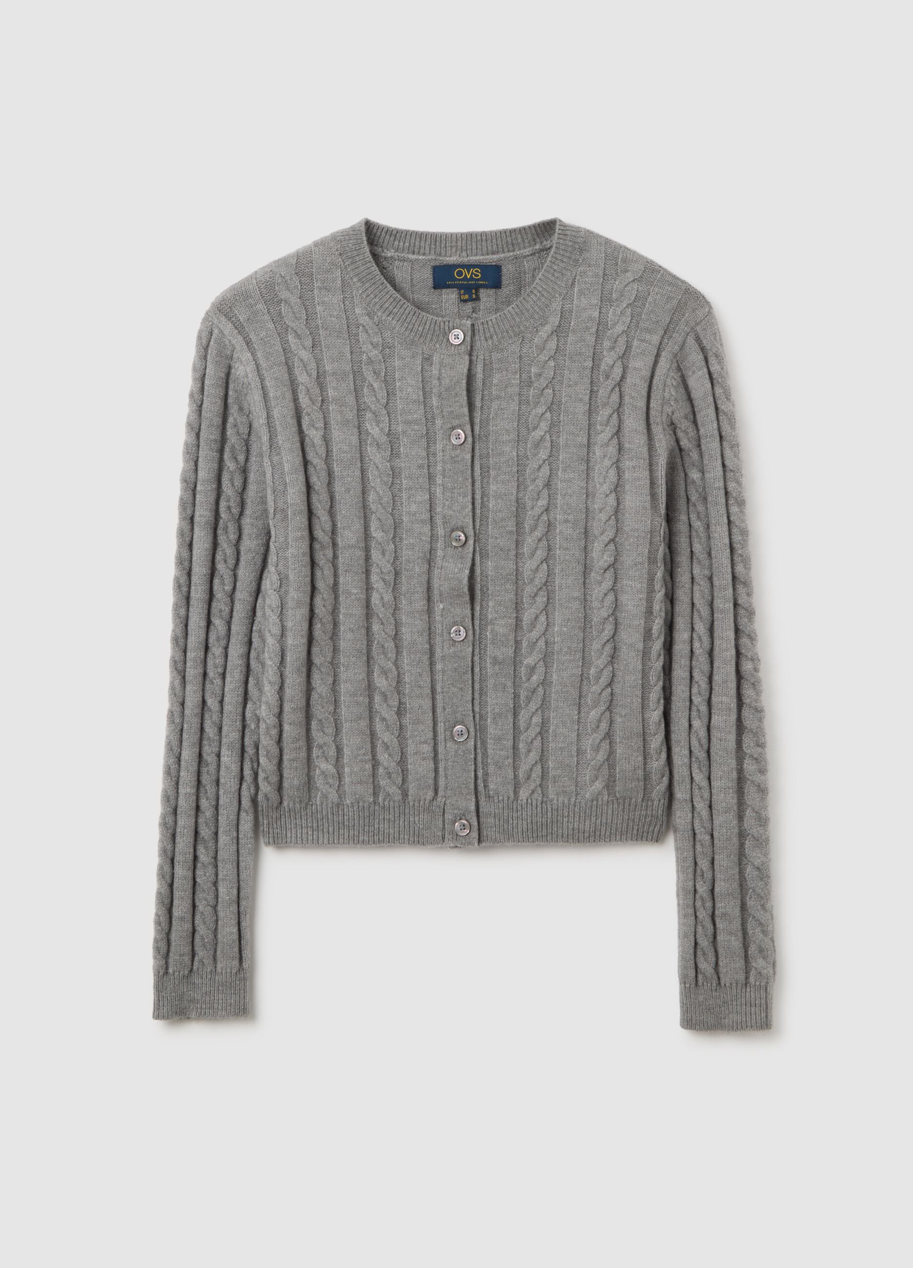 Grey Knitted Cardigan