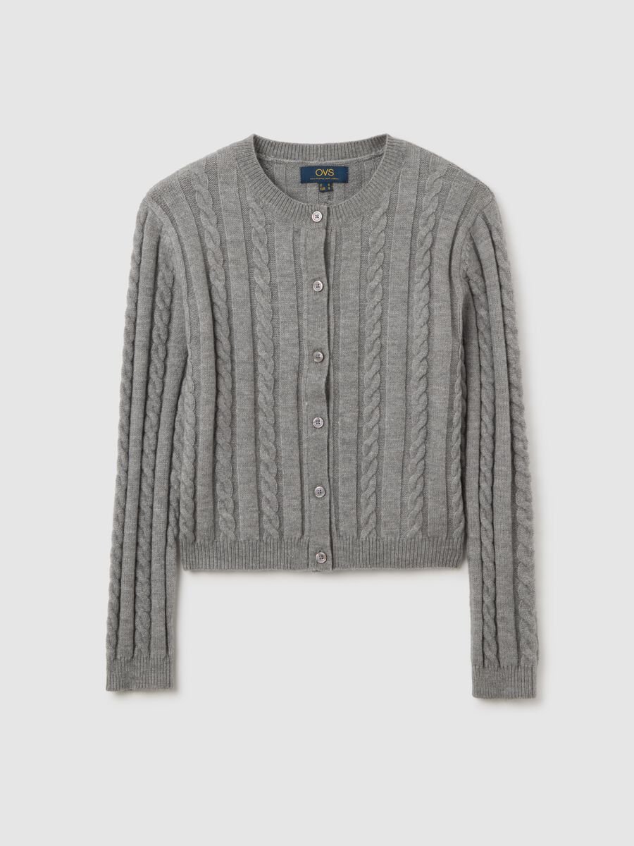Grey Knitted Cardigan_0
