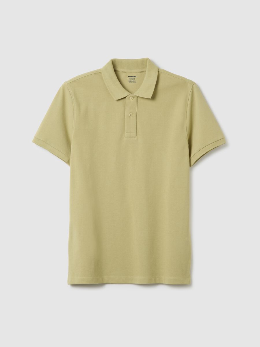 Polo da uomo in puro cotone verde regular fit_0