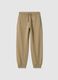 Children's beige pure cotton joggers regular fit_0