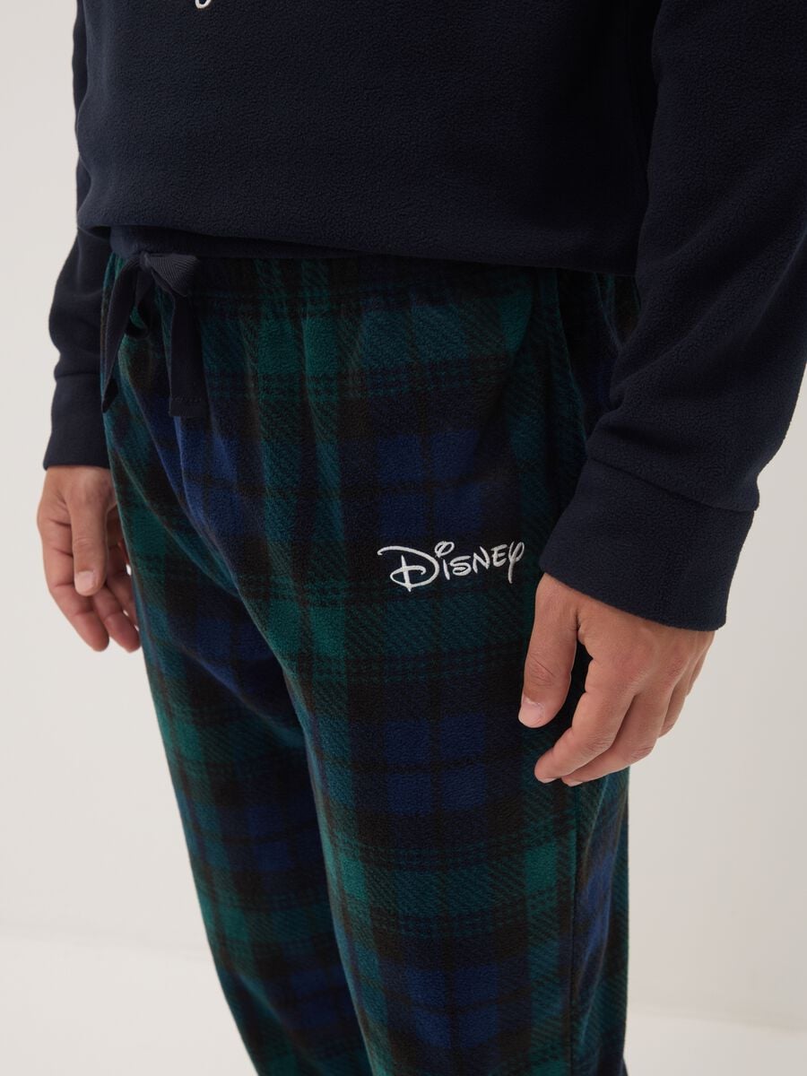Pigiama lungo blu navy con girocollo e stampa Mickey & Friends_2