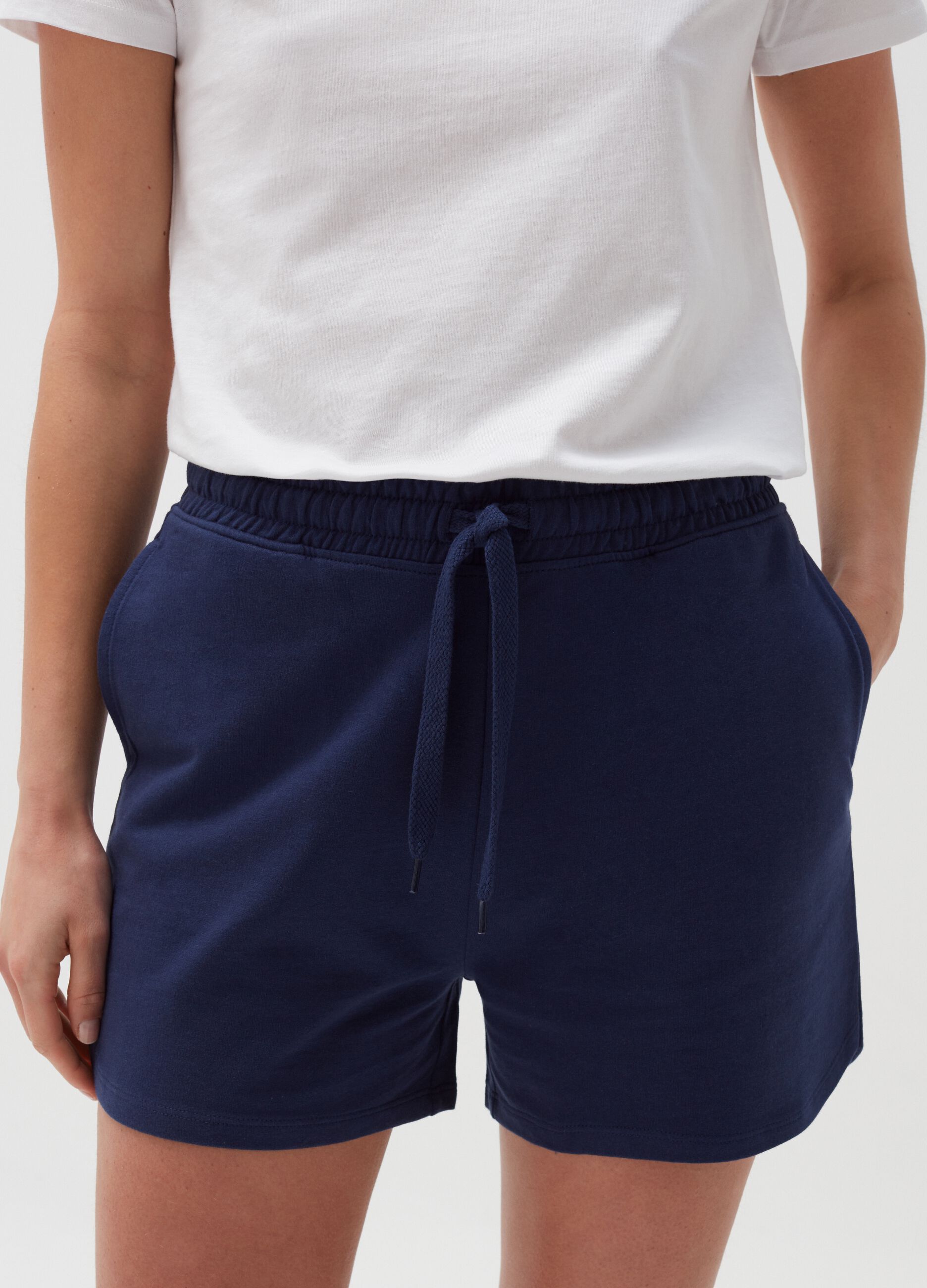Shorts in felpa con coulisse_1