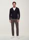 Black viscose-blend V-neck cardigan, regular fit_0