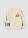 Beige cotton-blend crew-neck sweatshirt with Mario Kart print, oversized fit_0