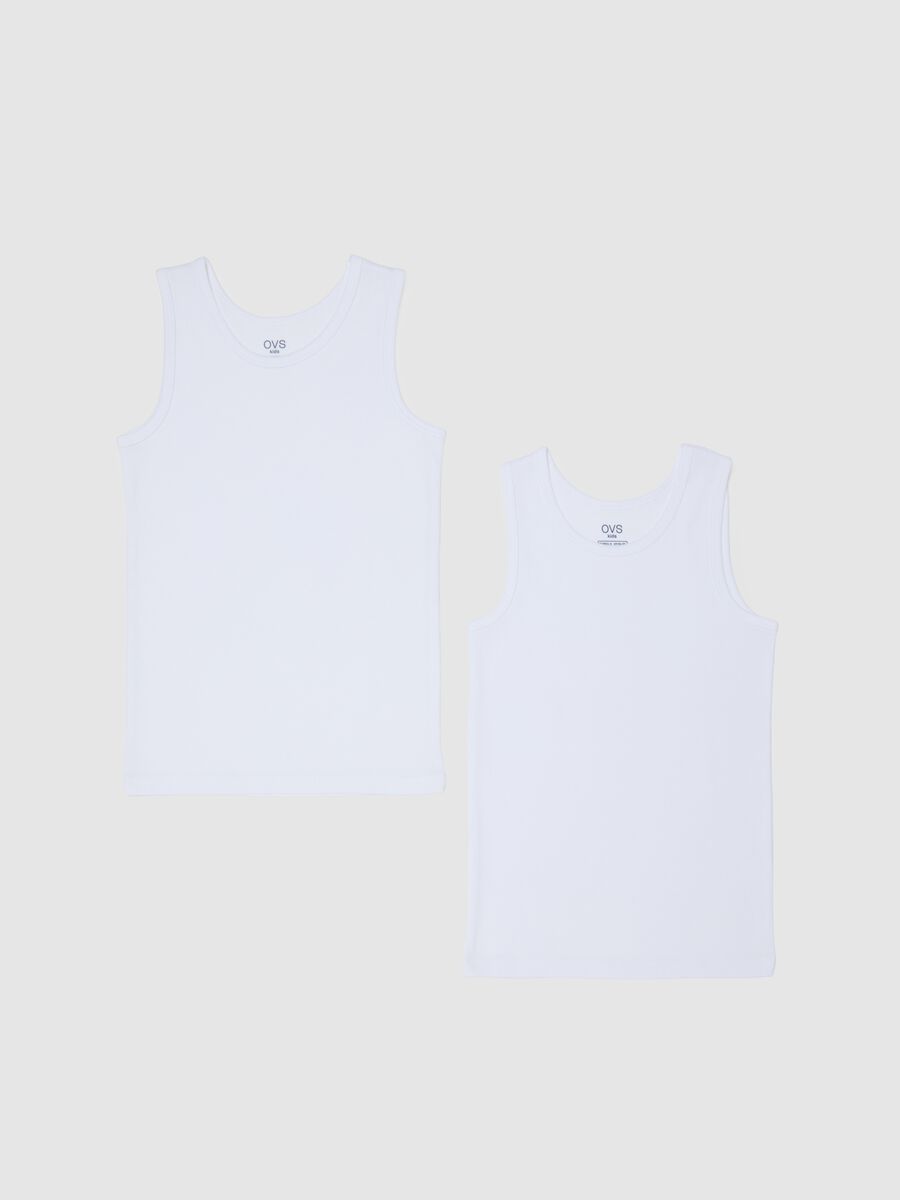 Children's white cotton vest regular fit_0
