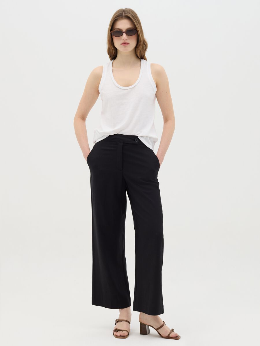 Canotta da donna in puro cotone bianca regular fit_1