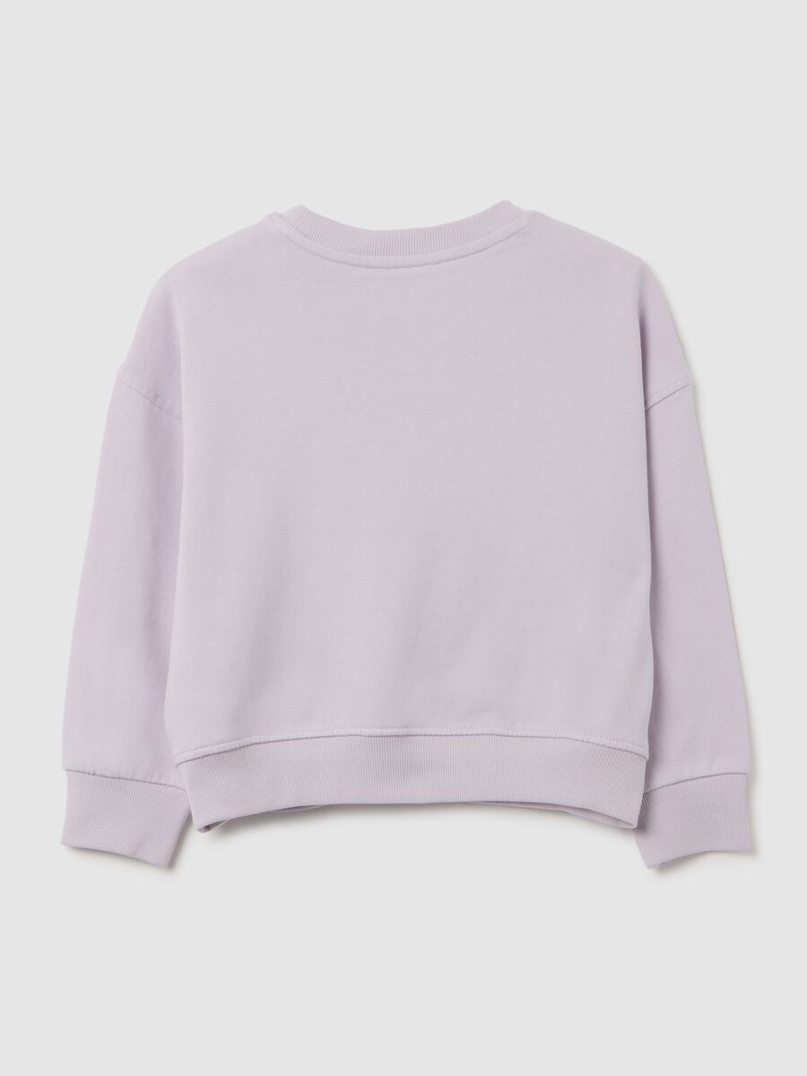 Girl's violet pure cotton sweatshirt regular fit with text_1