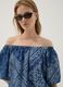 Blue pure lyocell paisley print blouse, regular fit_0