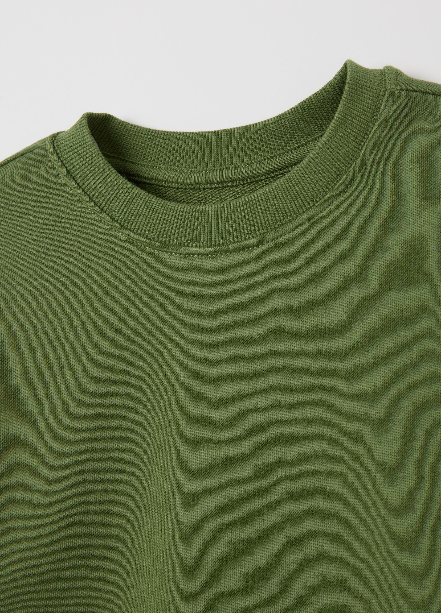 Children's Sweatshirt in Pure Green Cotton