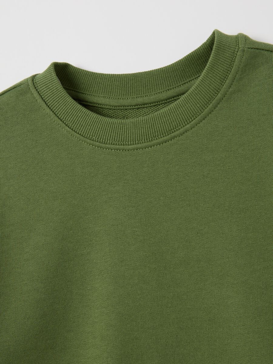 Children's Sweatshirt in Pure Green Cotton_2