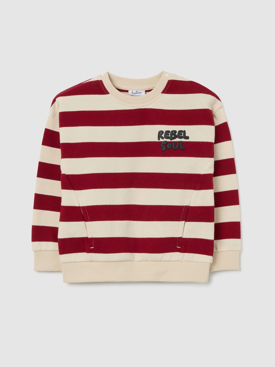 Striped Cotton Crewneck Sweatshirt_0