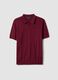 Polo in misto cotone, lino e seta rossa regular fit_1