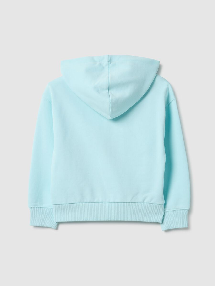 Girls' blue hoodie with zip made from pure cotton, regular fit_1