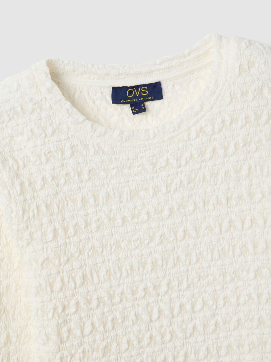 White cotton viscose blend knitted sweater with regular fit_5