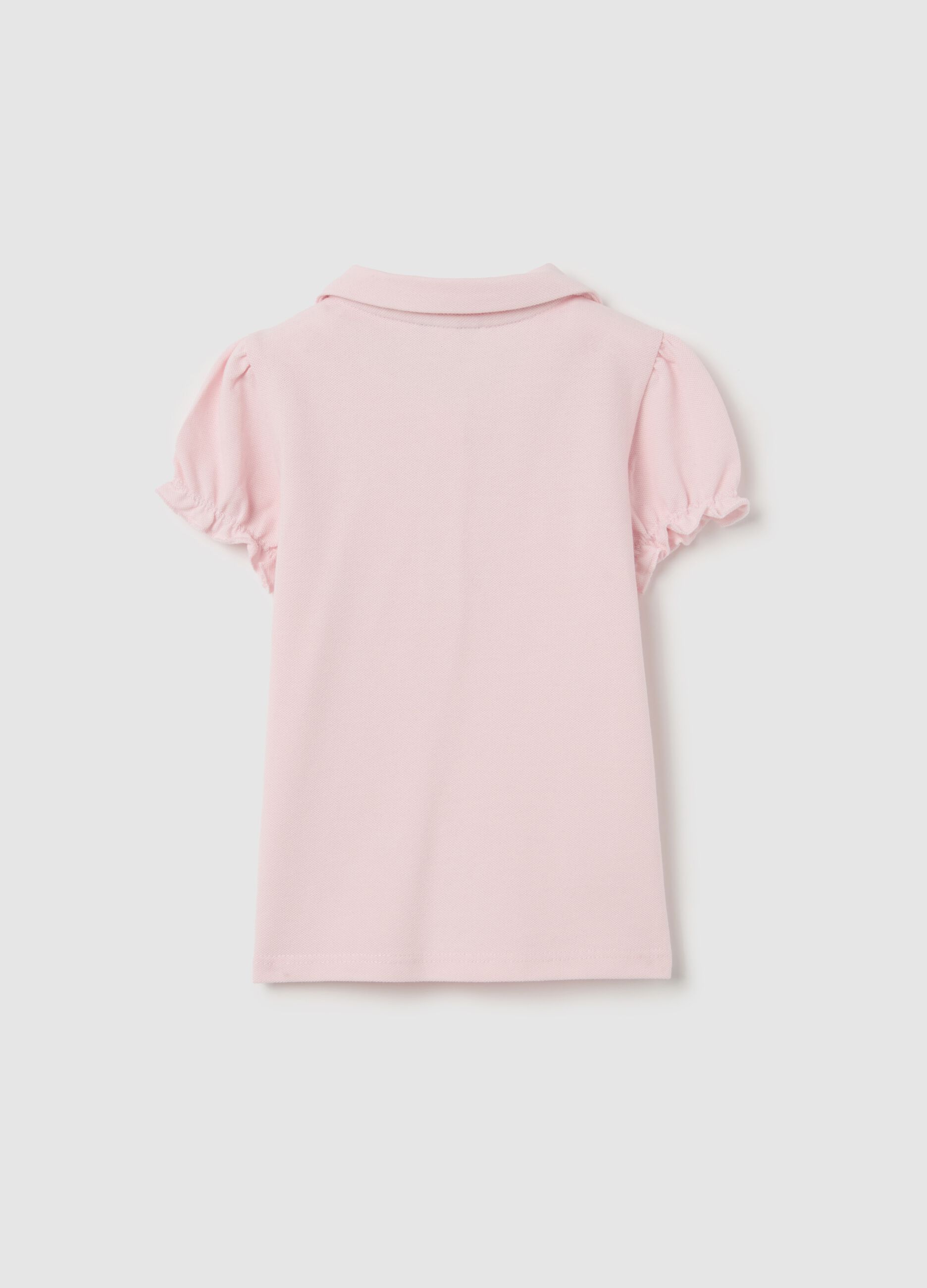 Piquet polo shirt with rounded collar