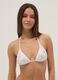 White stretch triangle bikini top with beaded details_0