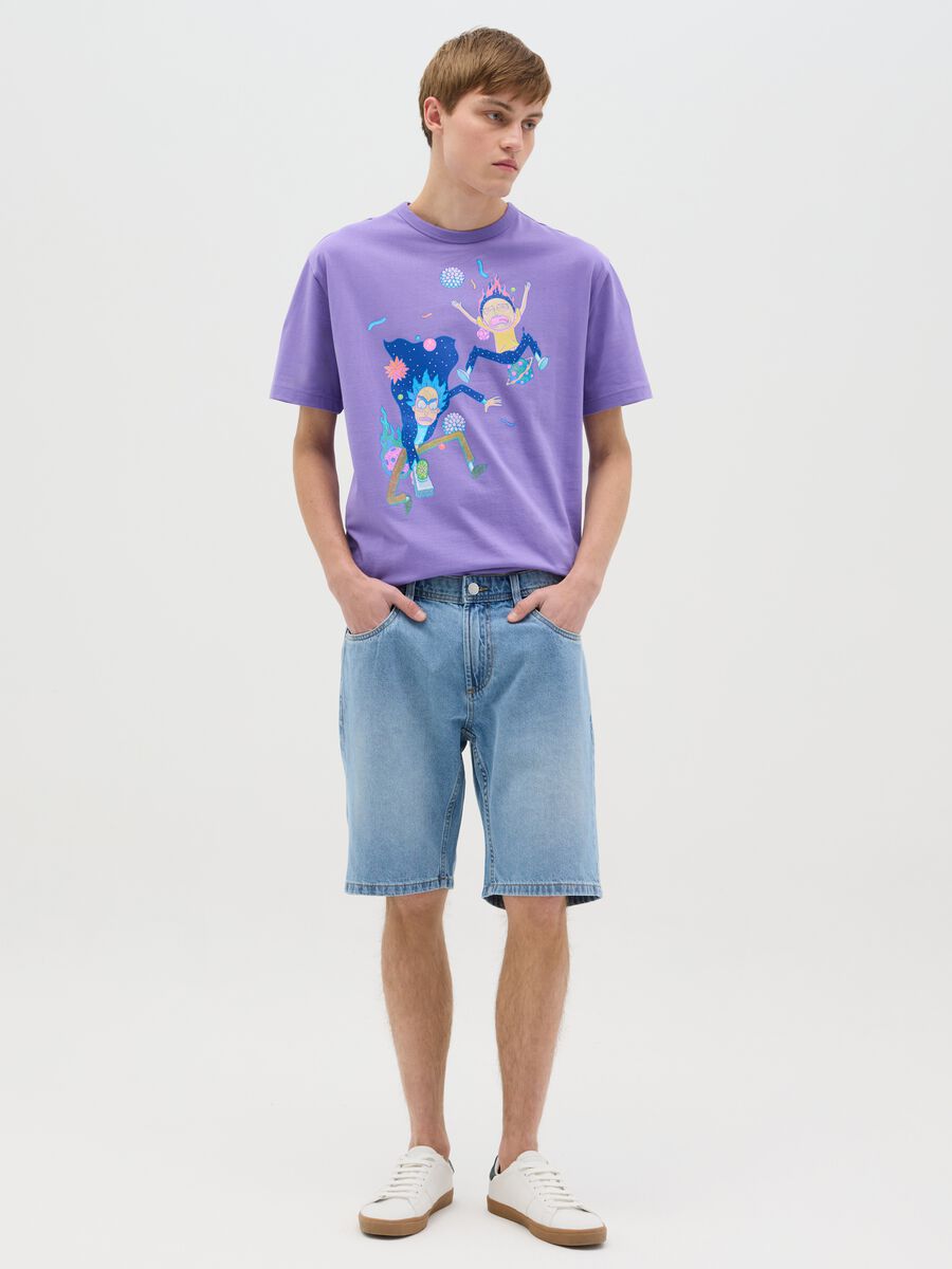 Purple T-shirt with Rick and Morty print_1