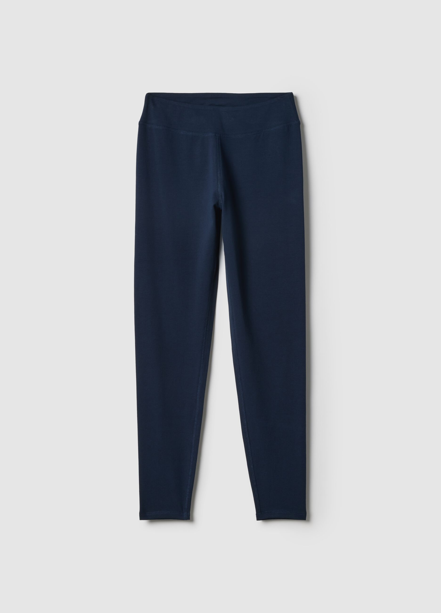 Blue Slim Fit Stretch Cotton Leggings