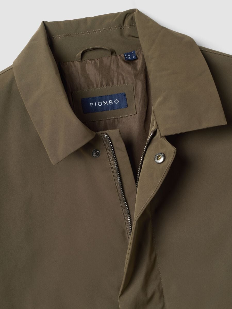 Long brown regular-fit raincoat_5