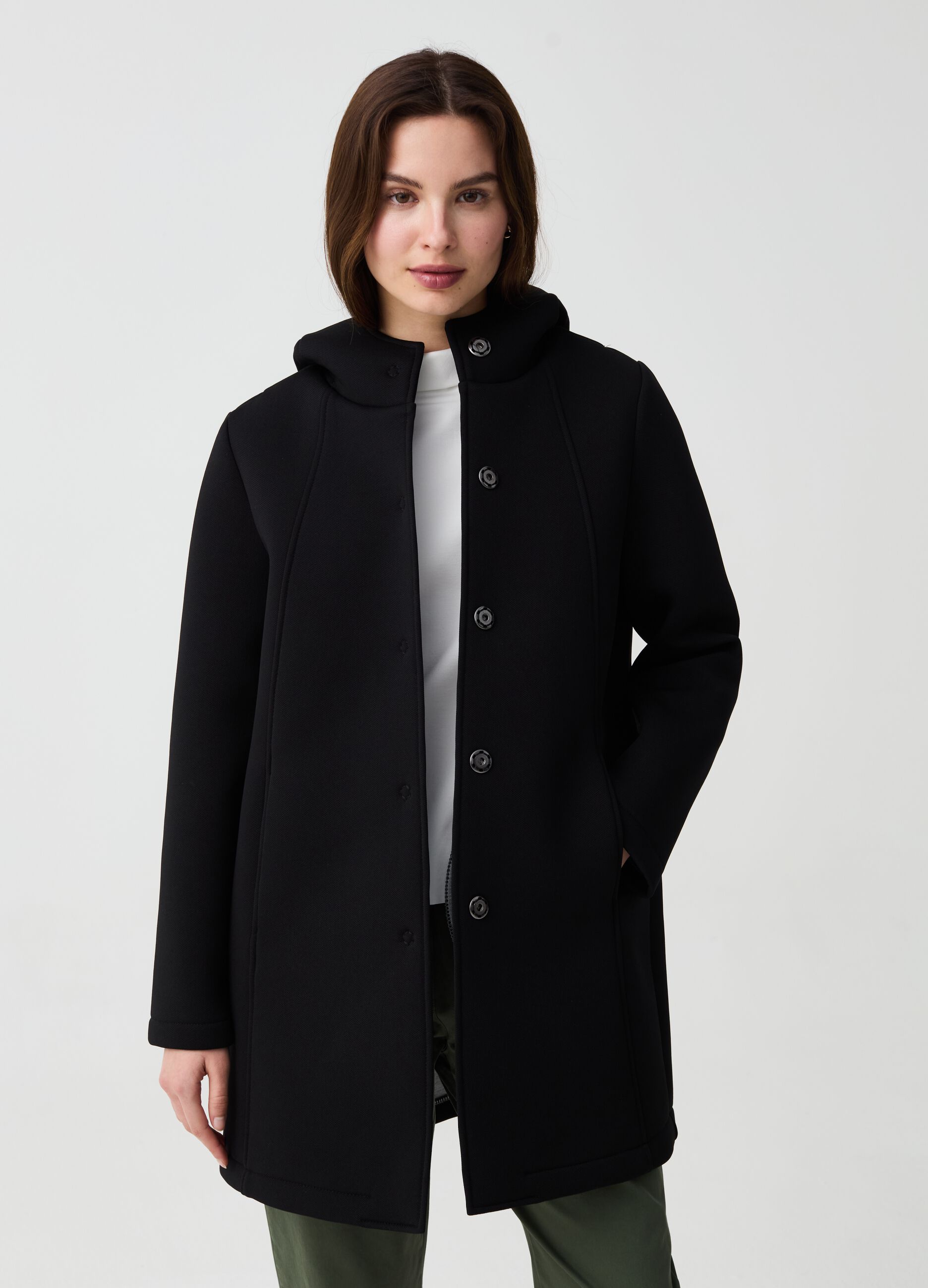 Long jacket with hood